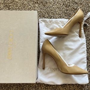 Jimmy Choo Romy 100 Pumps Size 36.5 Patent Nude